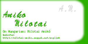 aniko milotai business card
